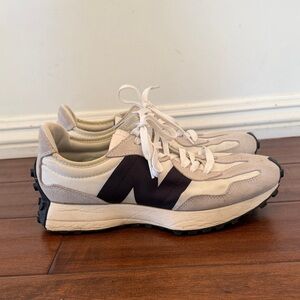 New Balance 327 Beige and Black Running Shoes
